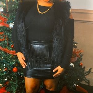 Fringe Black skirt - Christmas Party - Winter Wear
